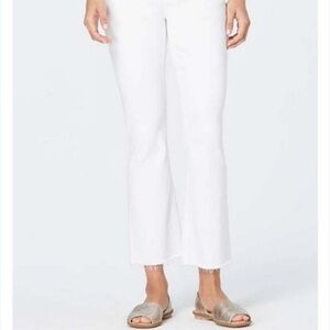 J. Jill Women's White Denim Kick Flare Ankle Jeans